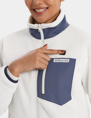 Women's Colorblock Heated Recycled Sherpa Jacket 7.4V