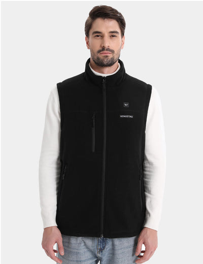 Men’s Heated Recycled Fleece Vest 7.4V, EM21 - Black