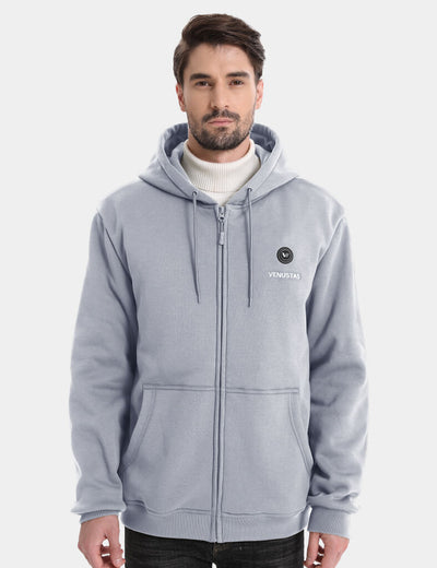 Zipper up Heated Hoodie for Unisex 7.4V - New Colors - Grey