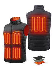 Men's Recycled Heated Lightweight Down Vest 7.4V - Black/ Grey