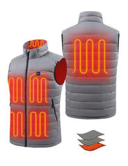 Men's Recycled Heated Lightweight Down Vest 7.4V - Black/ Grey