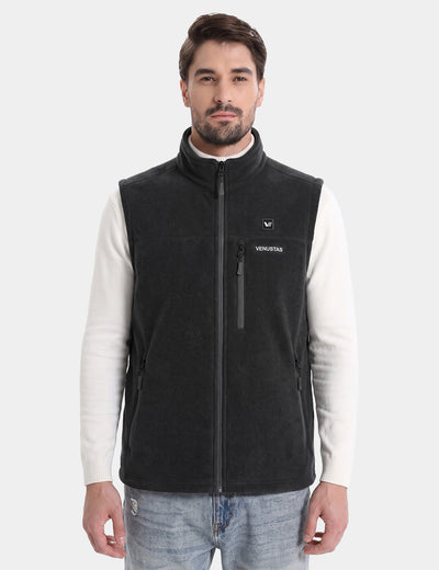 Men’s Heated Recycled Fleece Vest 7.4V, EM21 - Black