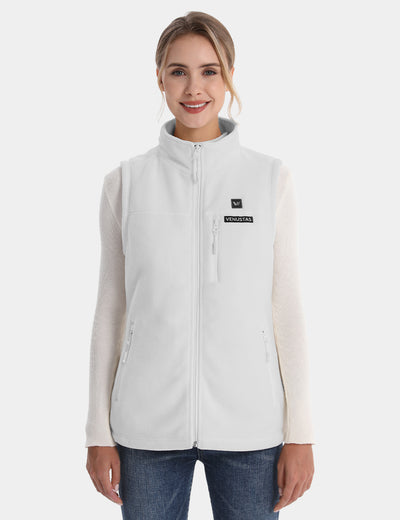 Women’s Heated Recycled Fleece Vest 7.4V, EW22 - White