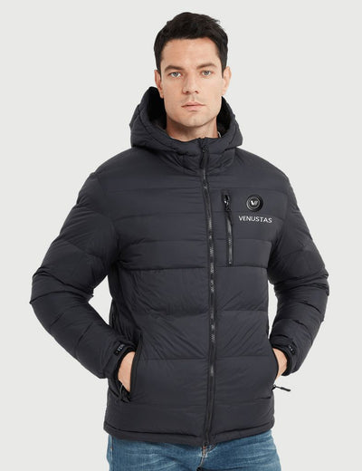[Open Box] Men's Heated Down Coat with Heating Pockets, 7.4V, M61 - Black