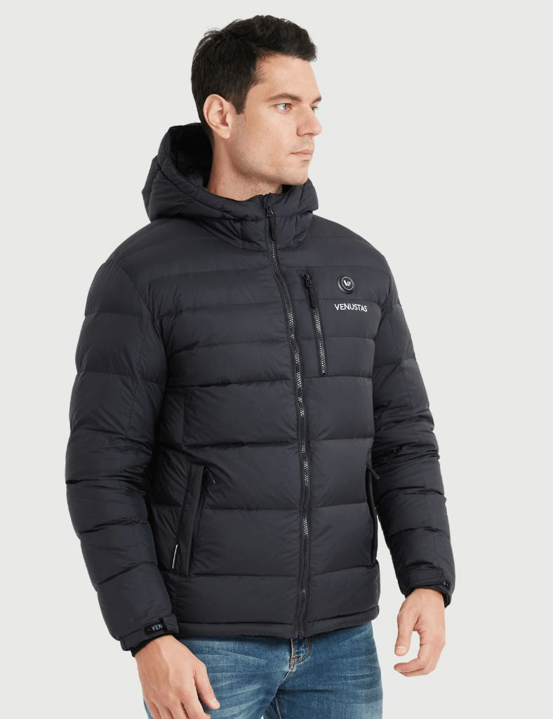 Men's Heated Down Coat with Heating Pockets, 7.4V, M61
