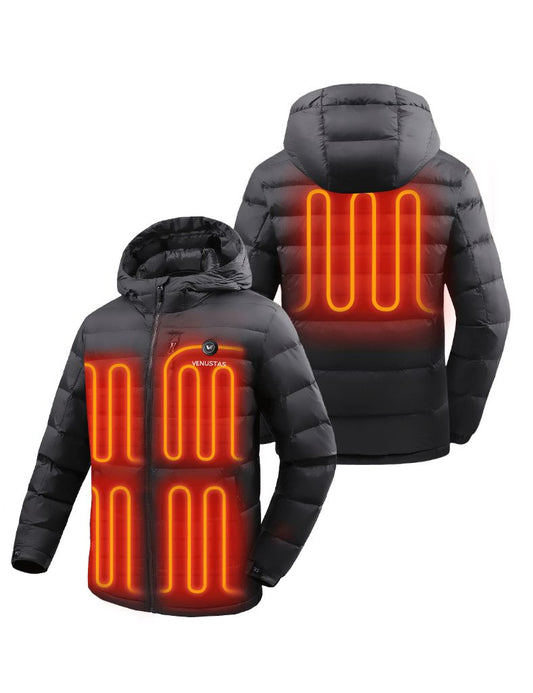 [Final Sale] Men's Heated Down Coat with Heating Pockets, 7.4V, M61 [S,M,L,2XL,3XL]