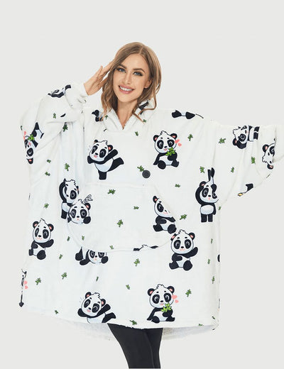 Oversized Heated Wearable Blanket Hoodie 7.4V, U2169 [Final Sale] - Panda
