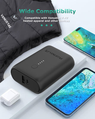 Mini 7.4V Battery (36Wh), 5K Venustas battery black with 5K for heated apparel compatibility