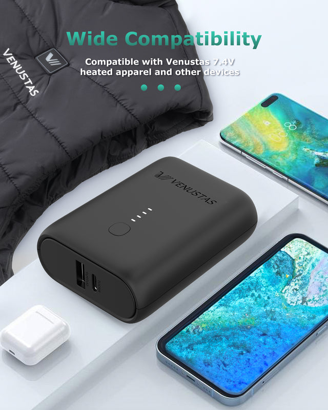 Mini 7.4V Battery (36Wh), 5K Venustas battery black with 5K for heated apparel compatibility