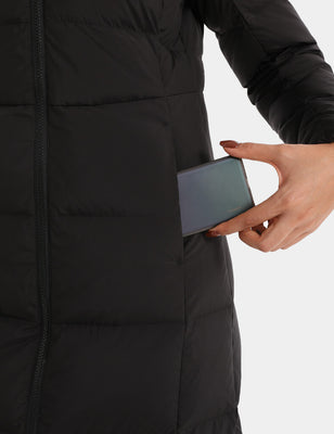 Women's Maxi Heated Recycled Down Jacket 7.4V