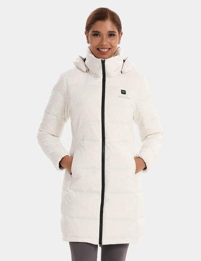 Women’s Heated Recycled Down Jacket 7.4V, EW72 - White