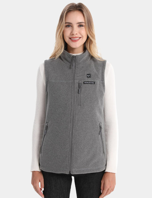 Women’s Heated Recycled Fleece Vest 7.4V - Grey/ White/ Black
