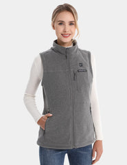 Women’s Heated Recycled Fleece Vest 7.4V - Grey/ White/ Black