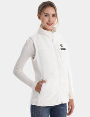 Women’s Heated Recycled Fleece Vest 7.4V - Grey/ White/ Black