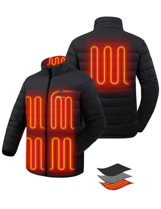 Men's Recycled Heated Lightweight Down Jacket 7.4V, EM31 [Final Sale]