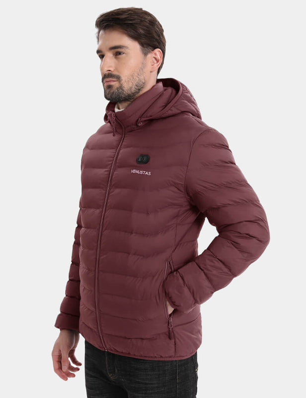 Heated Jacket With Dual Control Button 7.4V For Unisex, U9001 Venustas quilted heated jacket burgundy with dual control button