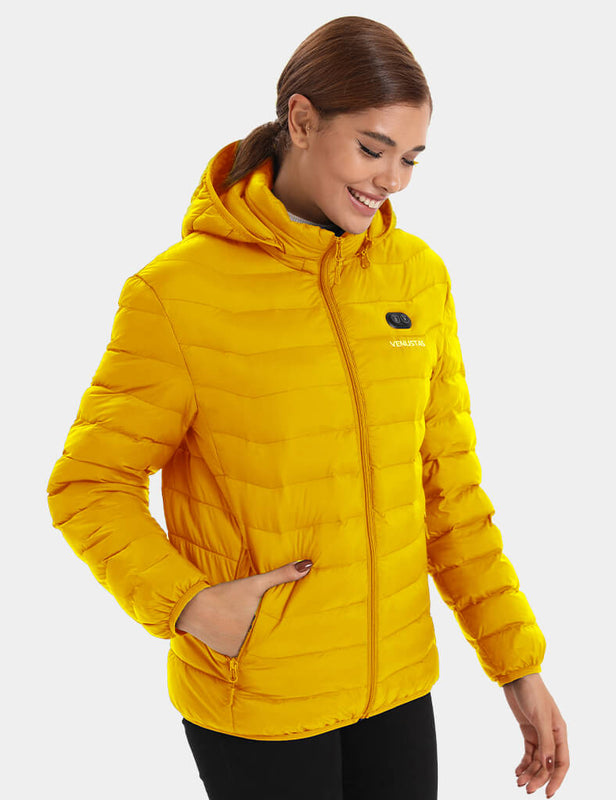 Heated Jacket With Dual Control Button 7.4V For Unisex, U9001 quilted Venustas heated jacket yellow with dual control 7.4V