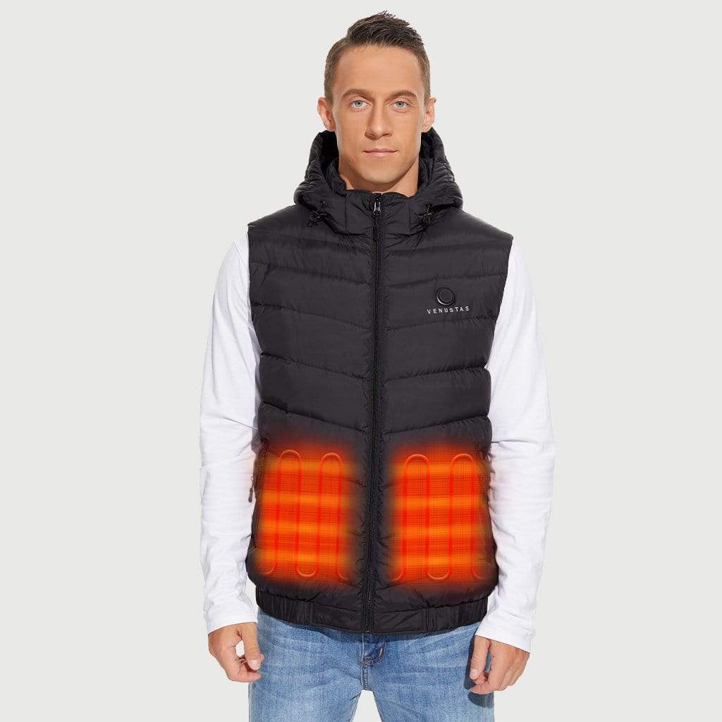 Venustas [New] Men’s Heated Down Vest 7.4V With Detachable Hood