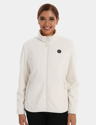 Zipper up Heated Fleece Jacket for Women 7.4V, W2136 - Milk White