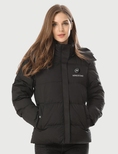 [Open Box] Upgrade Women's Heated Coat 7.4V with 90% Down Insulation, W2036 - Black