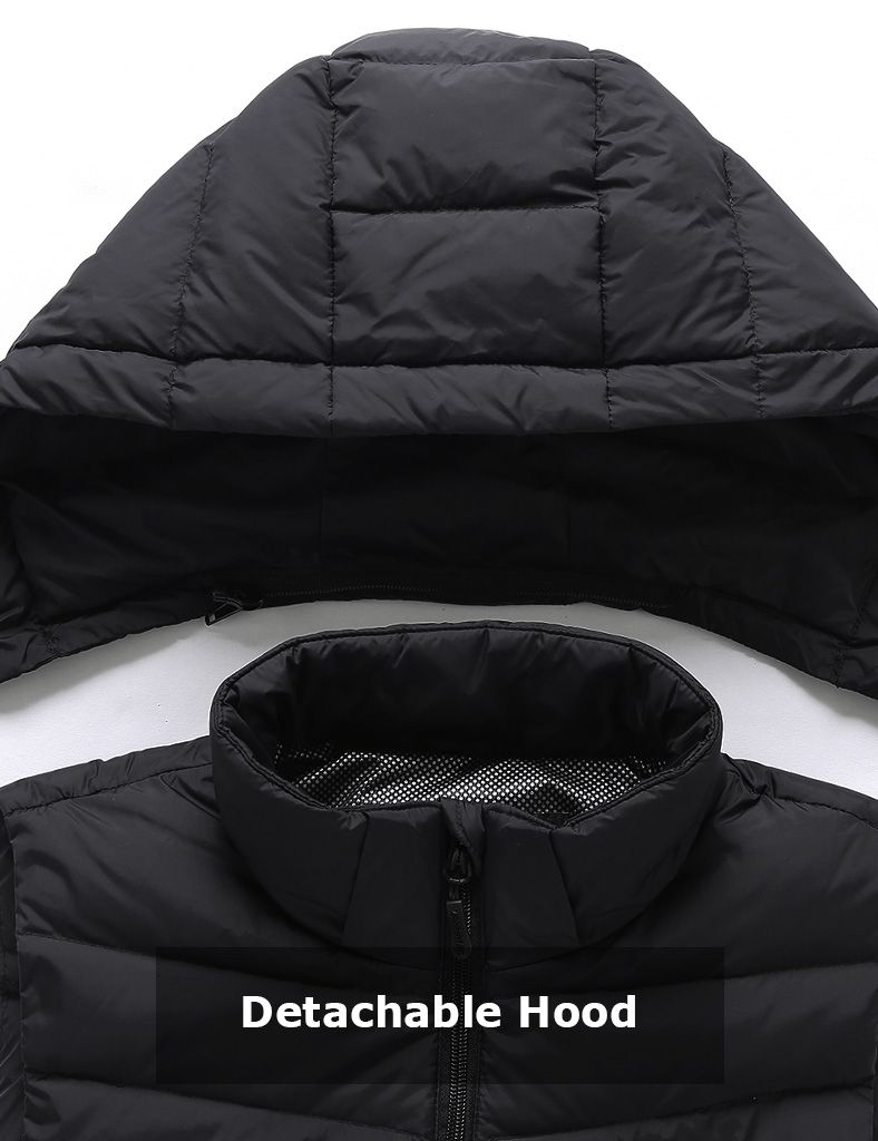 [Final Sale] Women's Heated Down Vest 7.4V With Detachable Hood, W2119