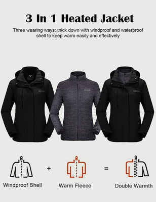 [Open Box] Women's 3-in-1 Heated Jacket 7.4V with Heating Pockets, W2166