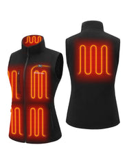 Women’s Heated Recycled Fleece Vest 7.4V - Grey/ White/ Black