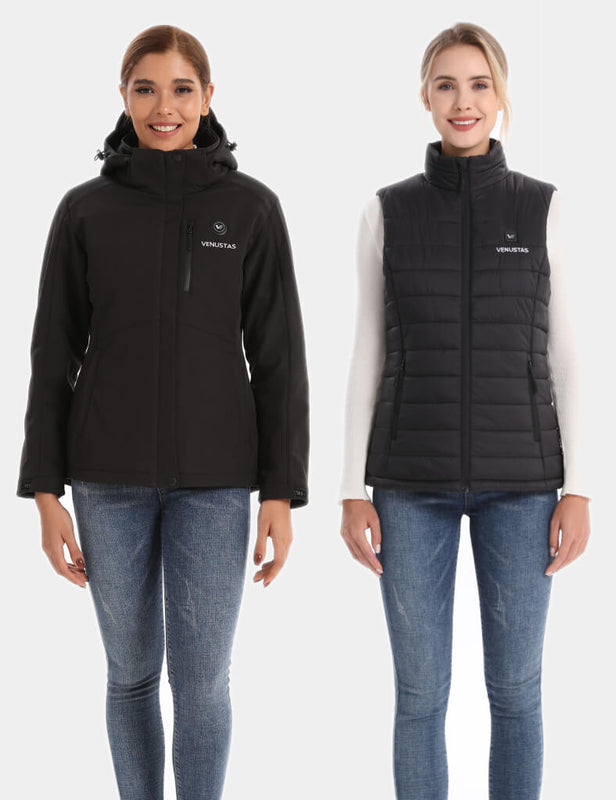 [Bundle] Women's Heated Jacket 7.4V & Women's Heated Vest 7.4V Venustas heated apparel bundle black 7.4V