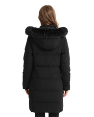 Women's Long Hooded Down Parka with Detachable Hood