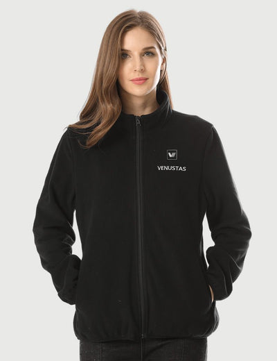 Women’s Heated Fleece Jacket 7.4V (Belly Heating), W2136 Core - Black